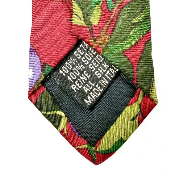 Hugo Boss Birds & Berries Silk Necktie Made in Italy - 61" x 3.5" - Picture 7 of 7